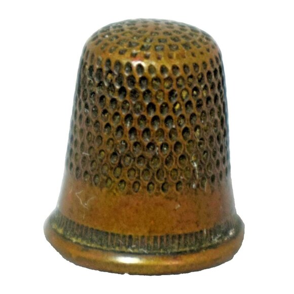 Antique Childrens Small 5/8 inch Copper Thimble - Picture 3 of 4
